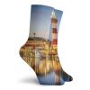 GULTMEE Funky Colorful Cushion Sport Socks,Hilton Head South Carolina Lighthouse Twilight Water Reflection Boats Idyllic,Athletic Cushioned Running Performance Crew Socks For Men/Women, -12 inch view 2