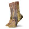 GULTMEE Funky Colorful Cushion Sport Socks,Jungle In Fall With Yellow Birches And Dry Herb Autumn Leaves Warm Weather Photo,Athletic Cushioned Running Performance Crew Socks For Men/Women, -12 inch view 1