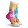 GULTMEE Fashion Compression Socks,Tropical Hawaiian Hibiscus Flower Bouquet And Surf Up Phrase With Paddle Board,Performance Polyester Cushioned Athletic Crew Socks for Running,Athletic, -12 inch view 2