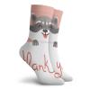 GULTMEE Funny Compression Socks Women and Men,Cute Cheerful Cartoon Raccoon Adorable Animal Typographic Theme,Best for Circulation,Running,Athletic,Nurse,Travel, -12 inch view 2
