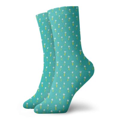 GULTMEE Funny Compression Socks Women and Men,Scribbled Primitive Flower Motifs In Random Alignment Simplistic Art,Best for Circulation,Running,Athletic,Nurse,Travel, -12 inch