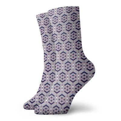 GULTMEE Fashion Compression Socks,Geometric Arrangement Of Diagonal Lines Rhombuses Optical Illusion,Performance Polyester Cushioned Athletic Crew Socks for Running,Athletic, -12 inch