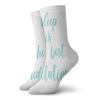 GULTMEE Funny Compression Socks Women and Men,Sleep Is The Best Meditation Calligraphy With A Soft Mandala Motif Background,Best for Circulation,Running,Athletic,Nurse,Travel, -12 inch view 1