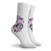 GULTMEE Funny Compression Socks Women and Men,Fantasy Look With Abstract Floral Makeup Design Dots Violet Summer Blossoms,Best for Circulation,Running,Athletic,Nurse,Travel, -12 inch view 2