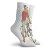 GULTMEE Funny Compression Socks Women and Men,Hipster Goat On Bicycle Fashion Model Horns Hooves Teenager Boy Colorful Artwork,Best for Circulation,Running,Athletic,Nurse,Travel, -12 inch view 2