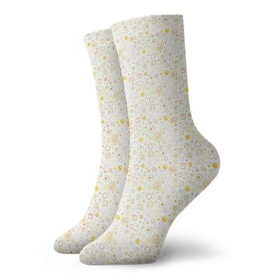GULTMEE Funny Compression Socks Women and Men,Harmonious Geometric Squares And Dots With Soft Color Palette Vintage Inspired,Best for Circulation,Running,Athletic,Nurse,Travel, -12 inch