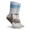 GULTMEE Funky Colorful Cushion Sport Socks,Galapagos Island Sea Lions At Sandy Beach Seascape Nature Photo Animal Travel,Athletic Cushioned Running Performance Crew Socks For Men/Women, -12 inch view 2