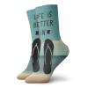 GULTMEE Funky Colorful Cushion Sport Socks,Scribbled Hand Drawn Style Beach Sandals With A Message On Oceanic Background,Athletic Cushioned Running Performance Crew Socks For Men/Women, -12 inch view 1