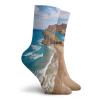 GULTMEE Funny Compression Socks Women and Men,Ocean View Tranquil Beach Cabo De Gata Spain Coastal Photo Scenic Summer Scenery,Best for Circulation,Running,Athletic,Nurse,Travel, -12 inch view 2