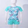 Moily Little/Big Girls Floral Rash Guard Tankini Sets Swim Shirt Top with Shorts Sun Protection Swimsuit Turquoise 10-12 view 3