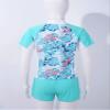 Moily Little/Big Girls Floral Rash Guard Tankini Sets Swim Shirt Top with Shorts Sun Protection Swimsuit Turquoise 10-12 view 4