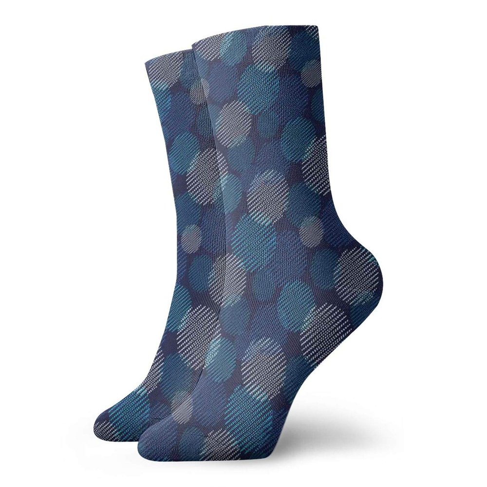 GULTMEE Fashion Compression Socks,Modern Digital Featured Polka Dots Extravagant Dotted Circles,Performance Polyester Cushioned Athletic Crew Socks for Running,Athletic, -12 inch