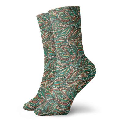 GULTMEE Fashion Compression Socks,Colorful Composition With Swirled Lines Abstract Hand Drawn Doodle Illustration,Performance Polyester Cushioned Athletic Crew Socks for Running,Athletic, -12 inch