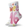 Funny Compression Socks Women and Men,Cute Sweet Sixteen Hearts Stars Flowers Unique Girls Joy Design,Best for Circulation,Running,Athletic,Nurse,Travel, -12 inch view 1
