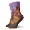 GULTMEE Funny Compression Socks Women and Men,Picturesque Grand Canyon Cliffs Cathedral Rock In Formations Valley With Violet Sky,Best for Circulation,Running,Athletic,Nurse,Travel, -12 inch view 1