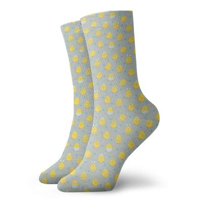 GULTMEE Fashion Compression Socks,Cute Cartoon Of Lovely Baby Chicken Petals Polka Dots,Performance Polyester Cushioned Athletic Crew Socks for Running,Athletic, -12 inch