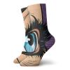 GULTMEE Funky Colorful Cushion Sport Socks,Pop Art Retro Cartoon Woman With Detailed Eye On Dotted Background,Athletic Cushioned Running Performance Crew Socks For Men/Women, -12 inch view 1