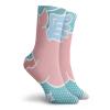 GULTMEE Funky Colorful Cushion Sport Socks,Happy Flying Pig With Wings On Retro Style Dotted Oval,Athletic Cushioned Running Performance Crew Socks For Men/Women, -12 inch view 2