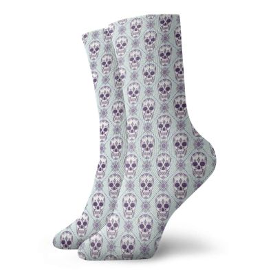 GULTMEE Funny Compression Socks Women and Men,Flower Pattern On Skulls Geometric Floral Damask Background,Best for Circulation,Running,Athletic,Nurse,Travel, -12 inch