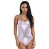 Yeeye Women's Metallic One Piece Camisole Dance Leotard Bodysuit Bodycon Thongs Monokini Swimsuit (Silver,metallic, Large) view 2