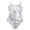 Yeeye Women's Metallic One Piece Camisole Dance Leotard Bodysuit Bodycon Thongs Monokini Swimsuit (Silver,metallic, Large) view 4