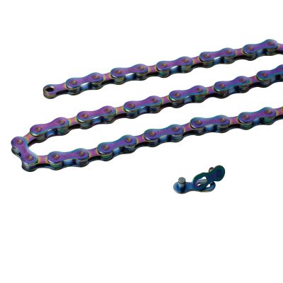 GORIX Bike Chain 7s/8s/9s/10s/11s Speed 116 Link Silver Bicycle Road MTB(Global Edition) (Oil Slick, 11 speed)