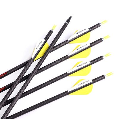 Spine 400 Arrow 25 Inch Arrow Target Practice Arrow Hunting Arrow Carbon Arrows Compound Bow Recurve Bow Adult Youth Archery Indoor Outdoor Shooting Field Tip 12pc