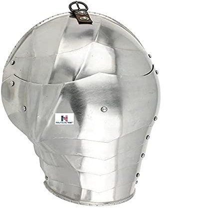 Nautical-Mart Medieval German Gothic Armor Pauldron Set Silver (16 Gauge)