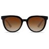 SOJOS Trendy Cat Eye Round Polarized Sunglasses for Women Fashion UV Protection Sunnies Sunglasses SJ2175, Black Frame/Brown Grading Lens with Tortoise Temple view 1