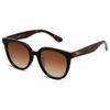 SOJOS Trendy Cat Eye Round Polarized Sunglasses for Women Fashion UV Protection Sunnies Sunglasses SJ2175, Black Frame/Brown Grading Lens with Tortoise Temple view 3