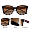SOJOS Trendy Cat Eye Round Polarized Sunglasses for Women Fashion UV Protection Sunnies Sunglasses SJ2175, Black Frame/Brown Grading Lens with Tortoise Temple view 4