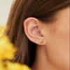 Suplight Birthstone Love Heart Earrings for Women Sterling Silver Minimalist Citrine November Crystal Flat Back Earrings Women's Jewelry for Holiday Wedding Everyday Best Wife Presents view 2