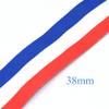 1.5'' Blue Red White Strapped Webbing Polyester Webbing Belt Bag Purse Strap Dog Collar Webbing Key Fob Hardware DIY Making by The Yards (1 Yard) view 2