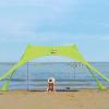 YUEWO 10x10FT Portable Family Beach Tent Sunshade Pop Up Sun Shelter 2 Poles for Beach Camping Fishing Backyard Picnic and Outdoors (Green,10 x 10 FT) view 1