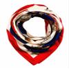 RUOLIN 3535 inches large square women's satin silk like head scarf fashion pattern silk feeling hair sleeping wrap (19 White Red Blue) view 1