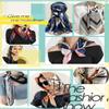 RUOLIN 3535 inches large square women's satin silk like head scarf fashion pattern silk feeling hair sleeping wrap (19 White Red Blue) view 4