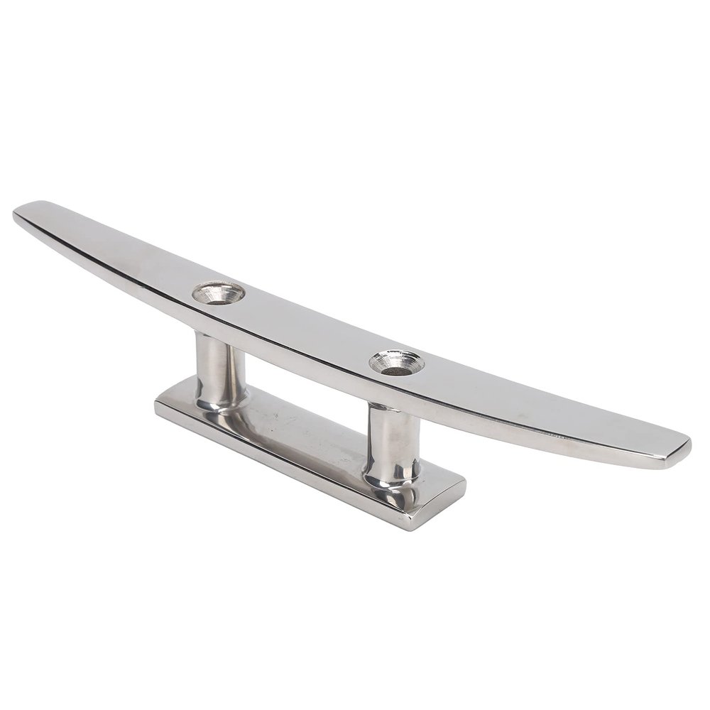 Akozon Dock Cleat, 10in Marine Boat Mooring Boat Cleat Dock Rope Cleat Open Base Stainless Steel Heavy Duty Boat Dock Cleats