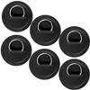 TOBWOLF 6 Pack 4.33" / 11cm Stainless Steel D-Ring Patch for Inflatable Boat Kayak Dinghy SUP, Circular D-Ring PVC Patch Stand-Up Paddleboard Canoe Rafting Accessories, NO Glue Included - Black view 1