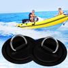 TOBWOLF 6 Pack 4.33" / 11cm Stainless Steel D-Ring Patch for Inflatable Boat Kayak Dinghy SUP, Circular D-Ring PVC Patch Stand-Up Paddleboard Canoe Rafting Accessories, NO Glue Included - Black view 3