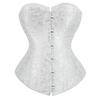Kranchungel Corsets for Women Bustier Brocade Lace up Overbust Corset Waist Cincher Plus Size Top Medium White view 1