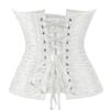 Kranchungel Corsets for Women Bustier Brocade Lace up Overbust Corset Waist Cincher Plus Size Top Medium White view 2
