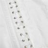 Kranchungel Corsets for Women Bustier Brocade Lace up Overbust Corset Waist Cincher Plus Size Top Medium White view 4