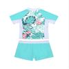 Hansber Kids Girls 2 Piece Rashguard Tankini Swimsuit Floral Short Sleeve Shirt with Boyshorts Bathing Suit Green 14 view 2