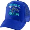 ALLNTRENDS Adult Trucker Hat I'd Rather Be Fishing Embroidered Fisherman Baseball Cap Adjustable Snapback (Royal Blue) view 1