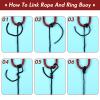 Shappy Floating Rope Life Ring Rope Lifesaving Dock Lines Boat Braided Polypropylene Outdoor Throwing Lines for Life Preserver Ring Anchor Heaving Line with Spring Hook(15 m/ 16.4 Yards,Black) view 2