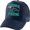 ALLNTRENDS Adult Trucker Hat I'd Rather Be Fishing Embroidered Fisherman Baseball Cap Adjustable Snapback (Navy Blue) view 1