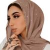 ANKOMINA Women Soft Chiffon Rhinestone Long Scarf Shawl Fashion Muslim Hijab Head Wrap Scarves view 2