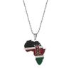 Africa Map Pendant Necklaces African of Maps Jewelry Charms Gold Color Africa Map Neckalce (Kenya Silver) view 1