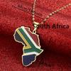 Africa Map Pendant Necklaces African of Maps Jewelry Charms Gold Color Africa Map Neckalce (South Africa Gold) view 2