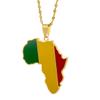 Africa Map Pendant Necklaces African of Maps Jewelry Charms Gold Color Africa Map Neckalce (Mali Gold) view 1